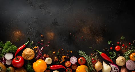 Vegetables set and spices for cooking on dark background. 25480735 ...