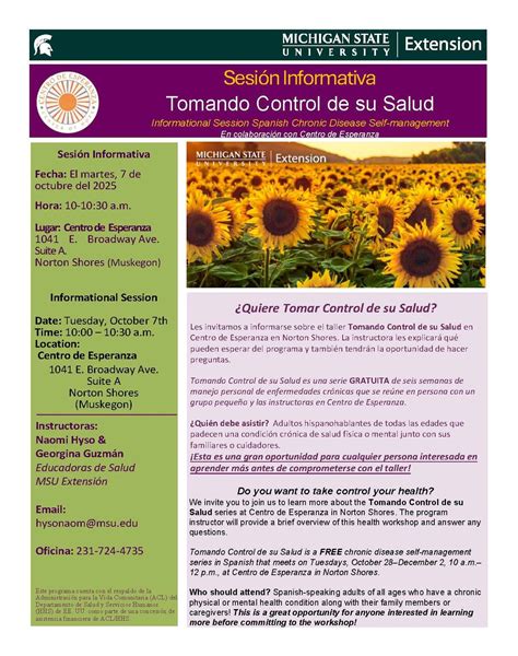 Sesión Informativa Tomando Control de su Salud/Info Session Spanish ...