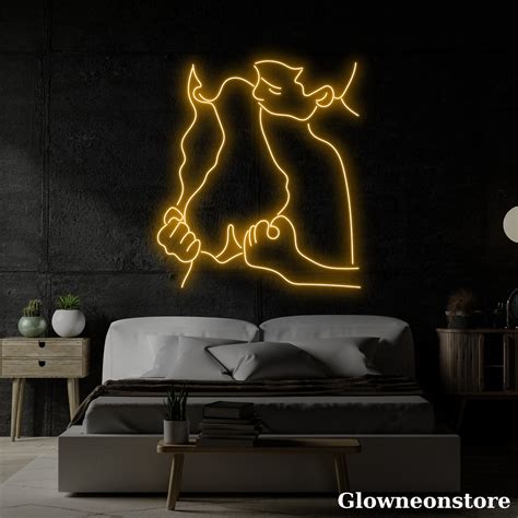 Glowneon Man Kiss Woman Neck Neon Sign, Couple M a k i n g Love LED, S ...