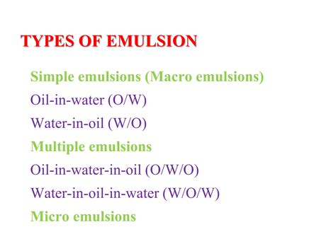 Image result for Emulsion Types