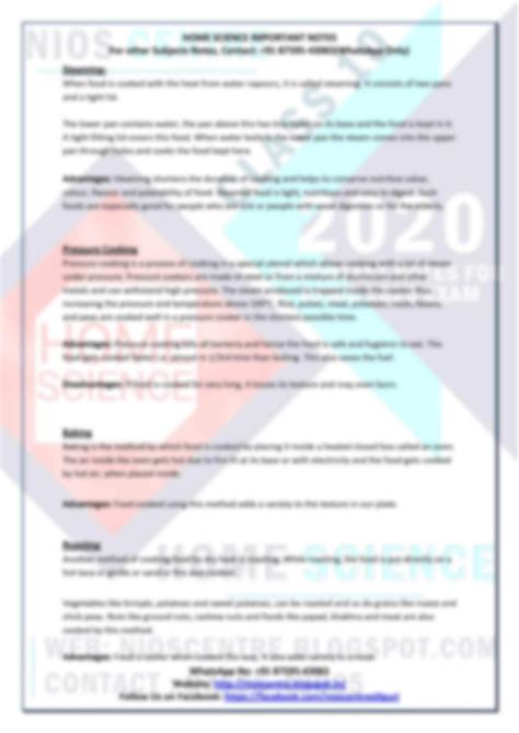 Image result for NIOS Home Science Syllabus