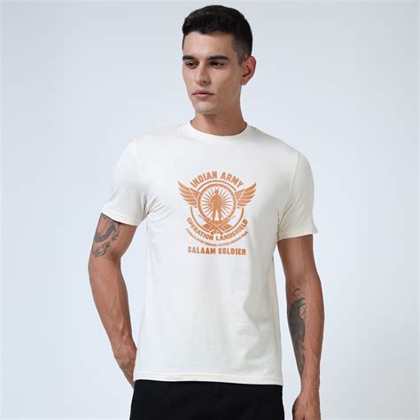 Operation Land shield – Men’s Round Neck T-Shirt – MadMinimalist