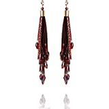 Yellow Chimes Red Crystal Tassels Drop Earrings for Women (Red) (YCFJER ...