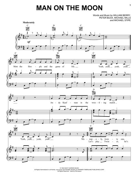 R.E.M. - Man On The Moon sheet music