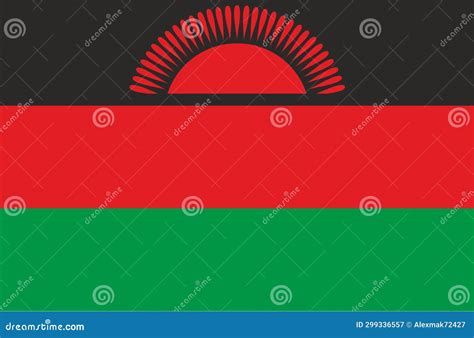 Malawi Flag. African Country. Republic of Malawi Stock Illustration ...