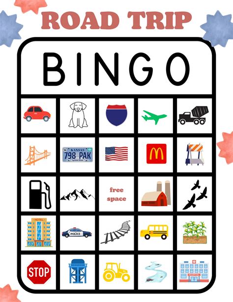 Road Trip Bingo for Kids Road Trip Bingo Printable Road Trip - Etsy