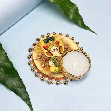 Buy Handcrafted Lord Ganesha Tealight Holders Online | Pack of 5 ...