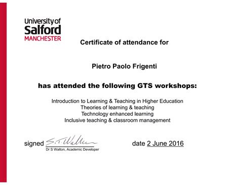 Teaching Certificate Pietro Paolo | PDF