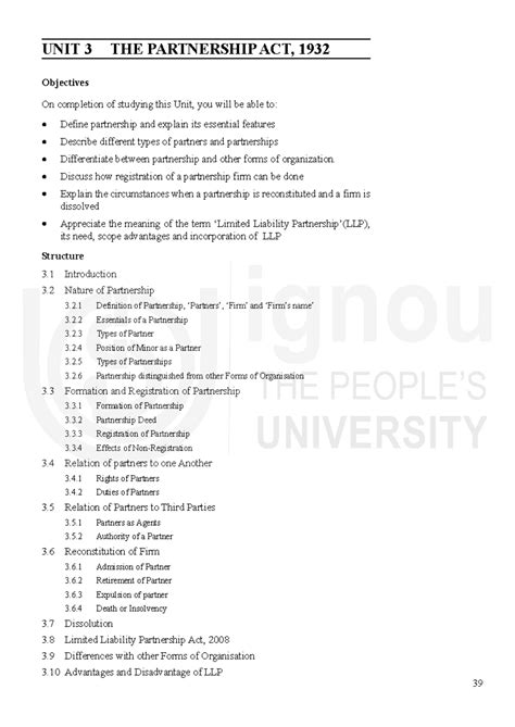 Unit-3 - Concepts and Principles UNIT 3 THE PARTNERSHIP ACT, 1932 ...