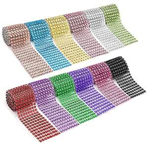 Ancoo 12 Yards 8 Rows Acrylic Rhinestone Diamond Ribbon Wedding Cakes ...