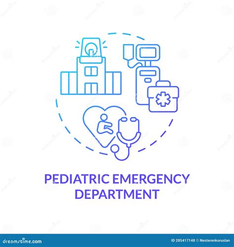 Pediatric Emergency Department Blue Gradient Concept Icon Vector ...