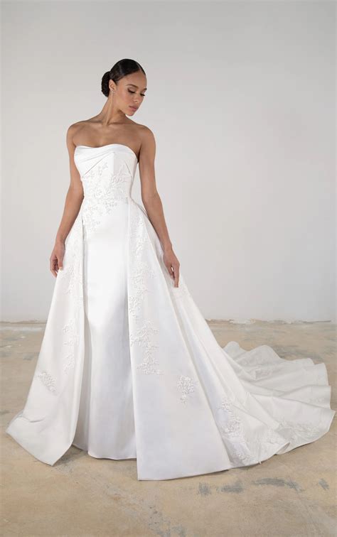 Martina Liana Luxe: Sleek Silk Fit-and-Flare Wedding Dress