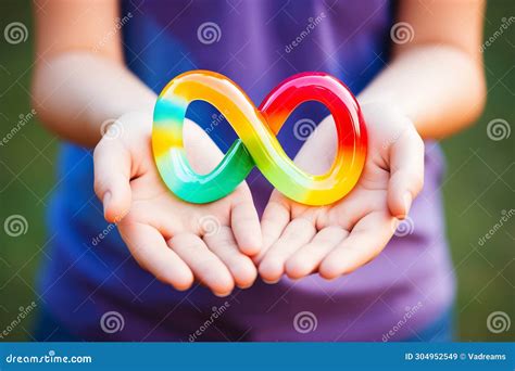 Autism Infinity Symbol On Rainbow Background. Neurodiversity Acceptance ...