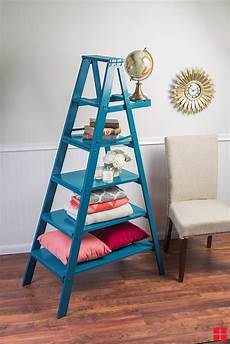 Arrange Things On A Diy Ladder Shelf by How To Customize An Ladder With Spray Paint Arrange Things On A Diy Ladder Shelf