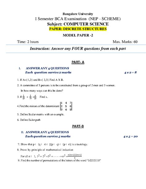 DST- Modelpaper-2 - Maths question bank - Bangalore University I ...