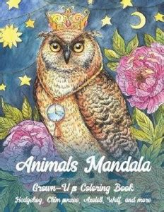Animals Mandala - Grown-Ups Coloring Book - Hedgehog, Chimpanzee ...