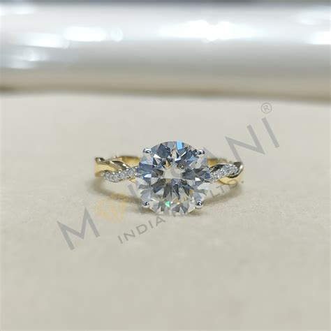 Moissanite Round Shape Ring-LR00254-moissani.in