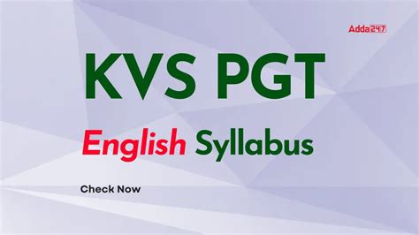 KVS PGT English Syllabus 2025 and Exam Pattern, Download PDF Here
