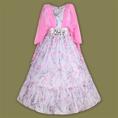 Girls Flowy Sleeves Mirror Belt Tiered Dress – Wish Karo
