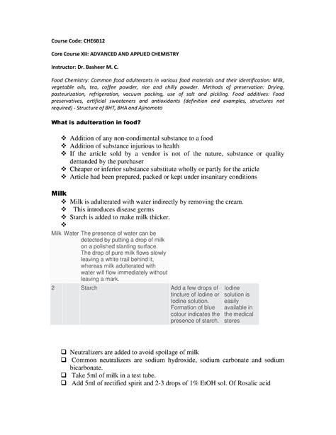 Advanced and applied organic chemistry - Course Code: CHE6B Core Course ...