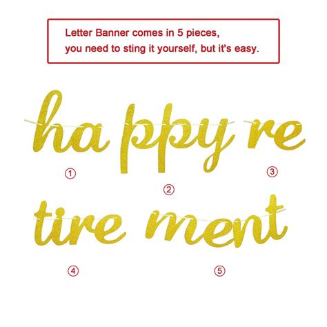 Buy Happy Retirement Decorations - Happy Retirement Banner Sign Gold ...