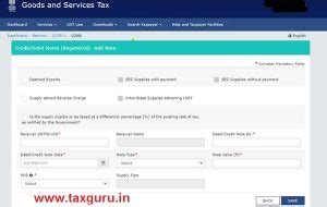 Consolidated Debit/Credit note enabled on GST portal