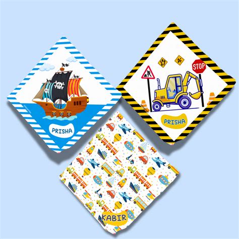 Personalised Muslin Handkerchief Set - Adventure (Pack of 3) with Name ...