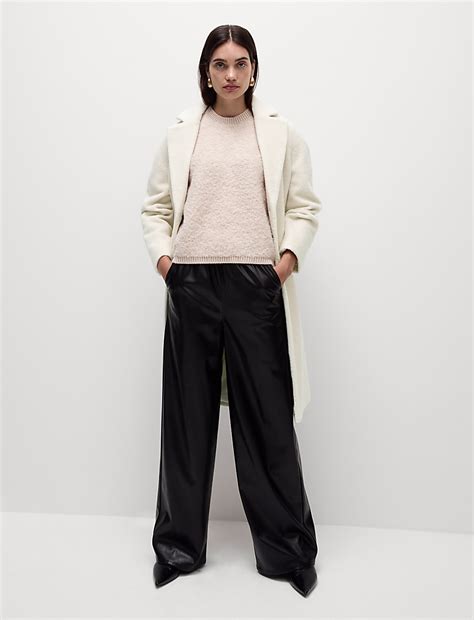 Buy Textured Longline Tailored Coat at Marks & Spencer