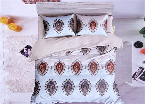 White, Ethnic Print Cotton Double Bed Sheet : Amazon.in: Home & Kitchen