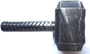 Favela Plastic Thor Hammer Light Weight Toy Silver & Yellow - Plastic ...