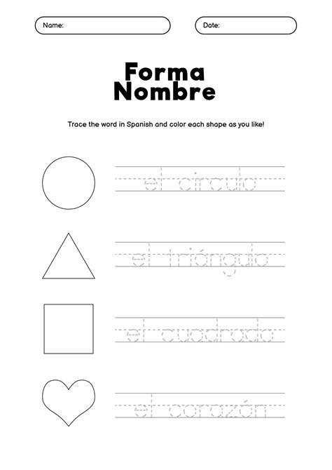 Level 1 Spanish Worksheets