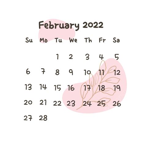 February Calendar PNG Image, Download 2022 Aesthetic February Calendar ...