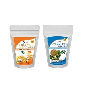 OEHB Organic Orange Peel and Seena Leaf Powder 100g Each 50g Pack of 2 ...