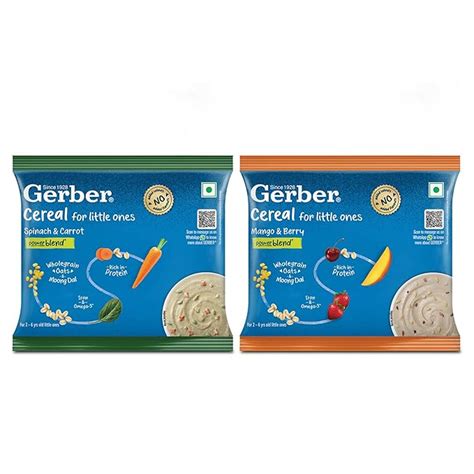 GERBER Cereals Combo Pack - Mango & Berry and Spinach & Carrot ...