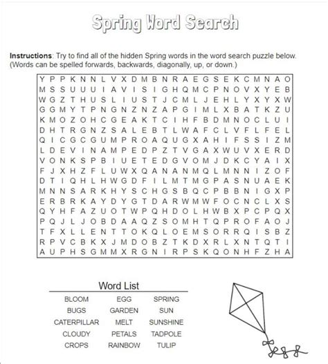 Image result for Spring Word Search Sheets Printable