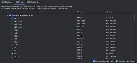 Image result for Update Android SDK Missing Line Tools