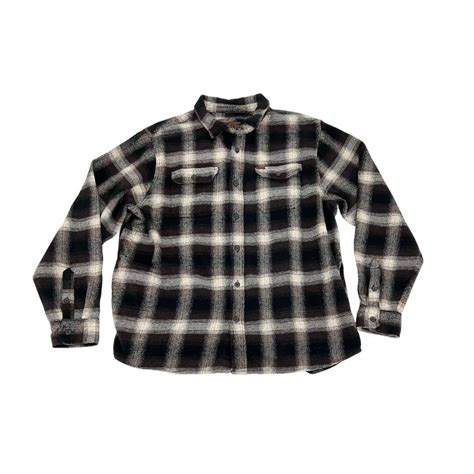 Orvis Men’s Brown & White Heavyweight Flannel Shirt – CanadaWide ...