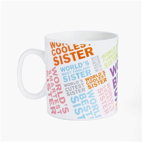 Buy CLAY CRAFT Multicolour Best Sister Quotes Ceramic Milk Mug - 400ml ...
