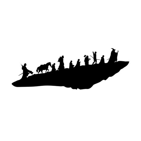 LOTR Svg the Fellowship of the Ring Gandalf Svg Mordor Svg Moria Svg LOTR Ring Svg Middle Earth ... - silhouette of the fellowship of the ring