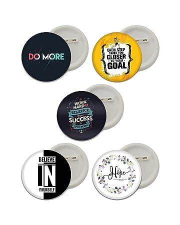 Buy D2C Plastic Motivational Quote Button Badges Set of 5 58MM ...