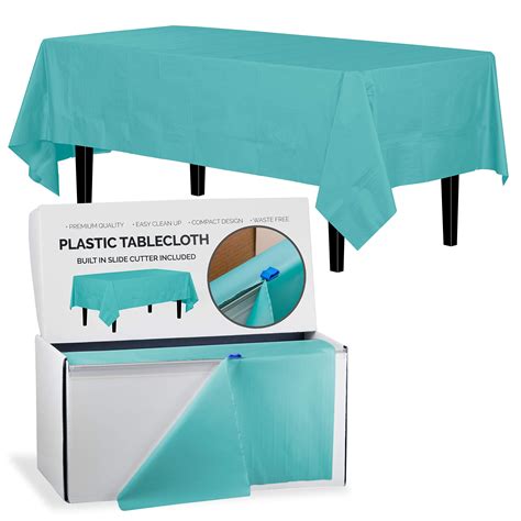 54 In. X 300 Ft. Aqua Blue Cut To Size Table Cover
