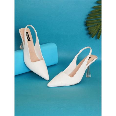 Buy Sherrif Shoes Womens White Stiletto Heels Sandals Online