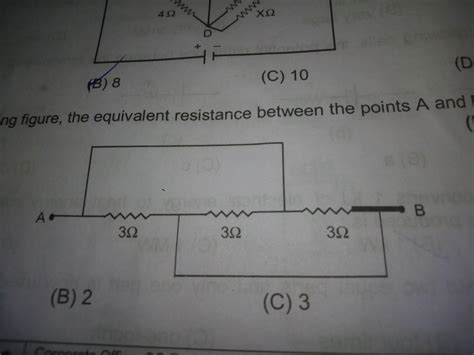 In the following figure the equivalent resistance between the points A ...
