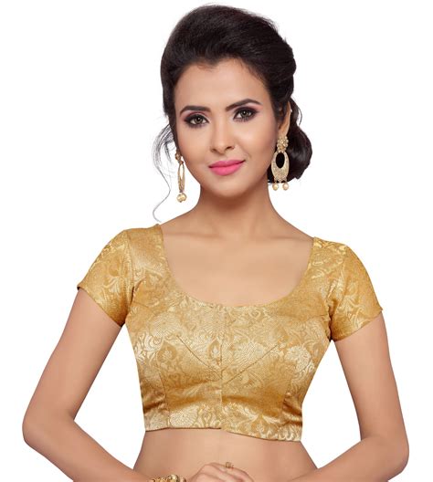 Women's Gold Brocade Blouse (Design 1969) – Studio Shringaar