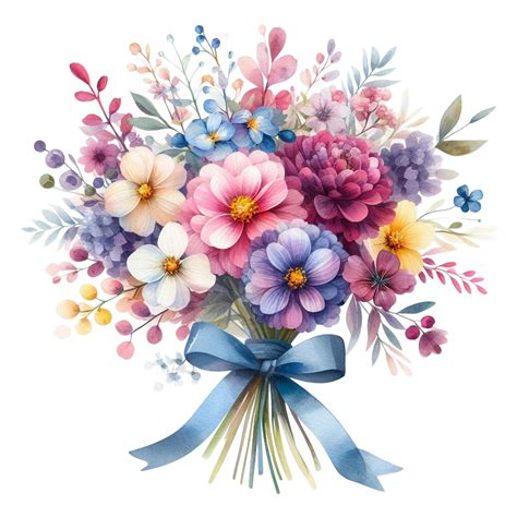 Watercolor Flower Bouquet Clipart | Premium AI-generated image