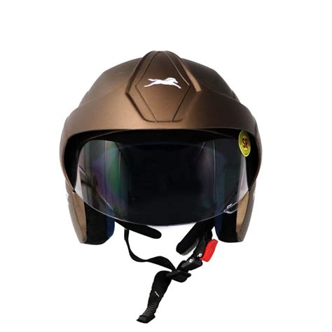 TVS Half Face Helmet for Men and Women, Brown, Size L, ISI and DOT ...