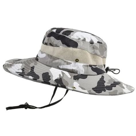 Summer Men's Breathable Sun Hat - Wide Brim UV Protect Fisherman Bucke ...