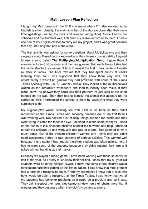 Image result for Lesson Plan Reflection