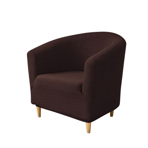 Premium Jacquard Stretchable Tub Chair Cover Slipcover, Chocolate Brow ...
