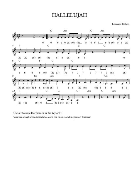 Hallelujah Harmonica Sheet Music at Patrick Drago blog